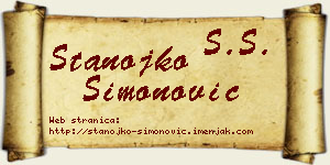 Stanojko Simonović vizit kartica